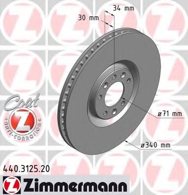 Тормозной диск Otto Zimmermann 440.3125.20
