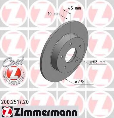 Тормозной диск Otto Zimmermann 200.2517.20