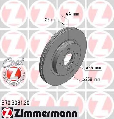 Тормозной диск Otto Zimmermann 370.3081.20