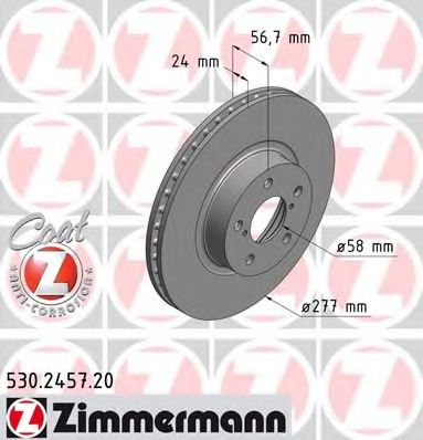 Тормозной диск Otto Zimmermann 530.2457.20