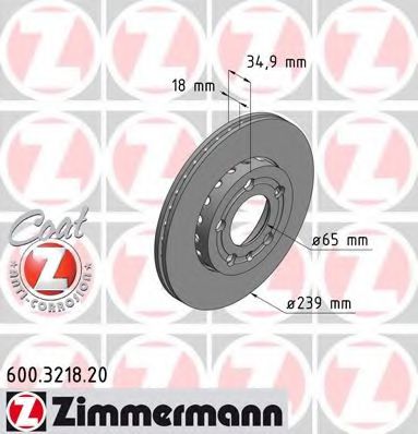 Тормозной диск Otto Zimmermann 600.3218.20