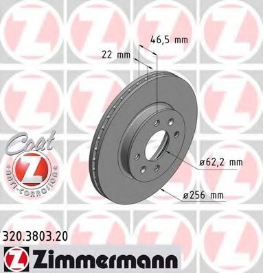 Тормозной диск Otto Zimmermann 320.3803.20