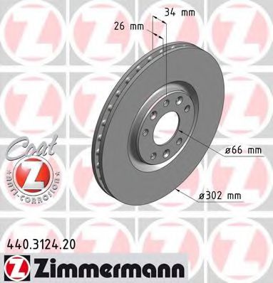 Тормозной диск Otto Zimmermann 440.3124.20