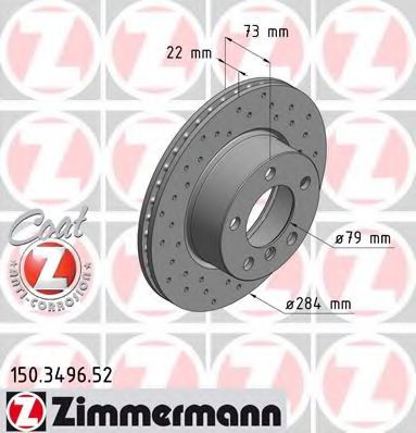 Тормозной диск Otto Zimmermann 150.3496.52