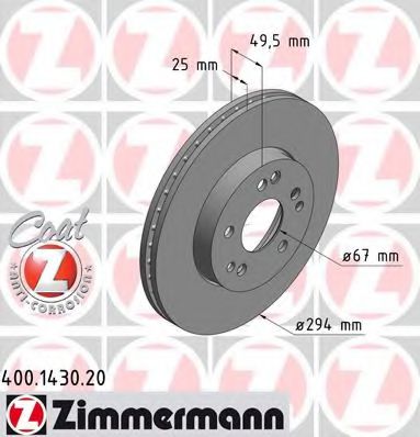 Тормозной диск Otto Zimmermann 400.1430.20