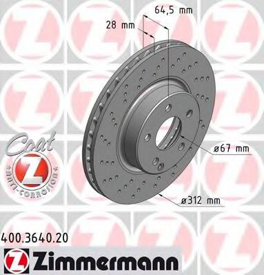Тормозной диск Otto Zimmermann 400.3640.20