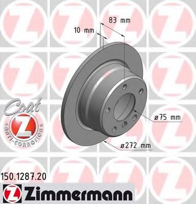 Тормозной диск Otto Zimmermann 150.1287.20