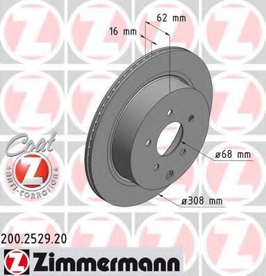 Тормозной диск Otto Zimmermann 200.2529.20