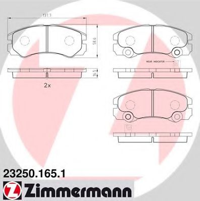 Тормозные колодки Otto Zimmermann 23250.165.1