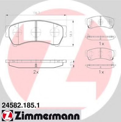 Тормозные колодки Otto Zimmermann 24582.185.1