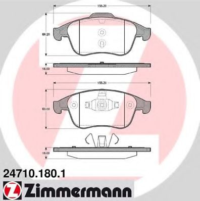 Тормозные колодки Otto Zimmermann 24710.180.1