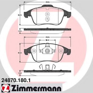 Тормозные колодки Otto Zimmermann 24870.180.1
