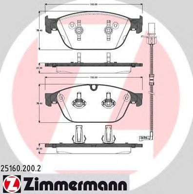 Тормозные колодки Otto Zimmermann 25160.200.2