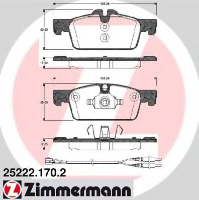 Тормозные колодки Otto Zimmermann 25222.170.2