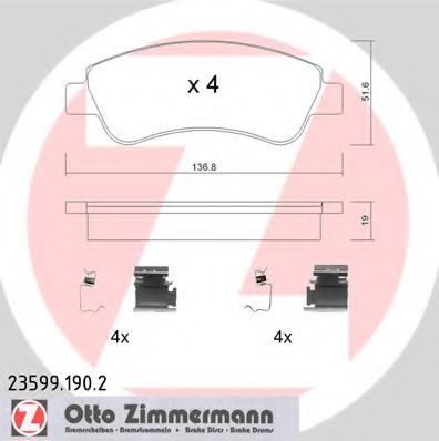 Тормозные колодки Otto Zimmermann 23599.190.2