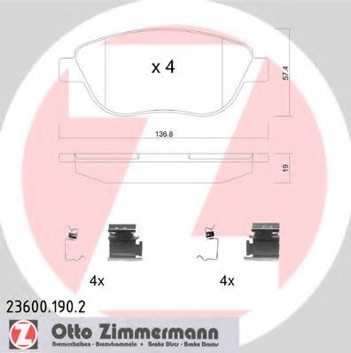 Тормозные колодки Otto Zimmermann 23600.190.2