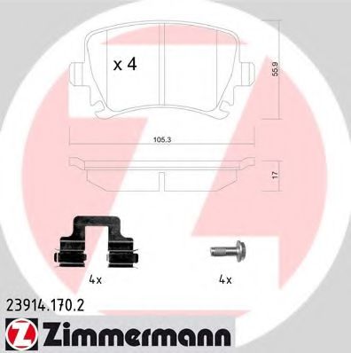 Тормозные колодки Otto Zimmermann 23914.170.2