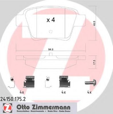 Тормозные колодки Otto Zimmermann 24150.175.2