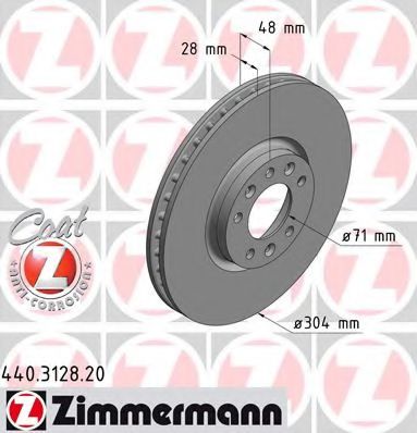 Тормозной диск Otto Zimmermann 440.3128.20