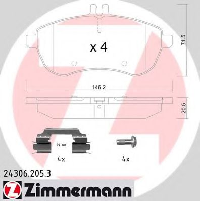 Тормозные колодки Otto Zimmermann 24306.205.3