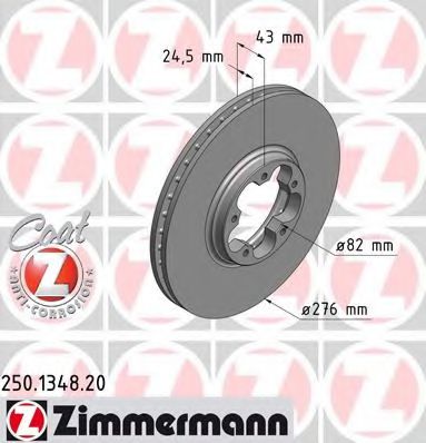 Тормозной диск Otto Zimmermann 250.1348.20