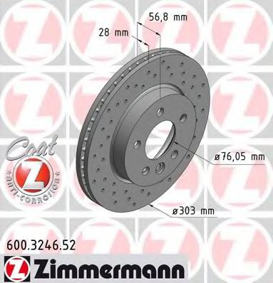 Тормозной диск Otto Zimmermann 600.3246.52