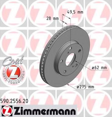 Тормозной диск Otto Zimmermann 590.2556.20
