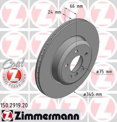 Тормозной диск Otto Zimmermann 150.2919.20