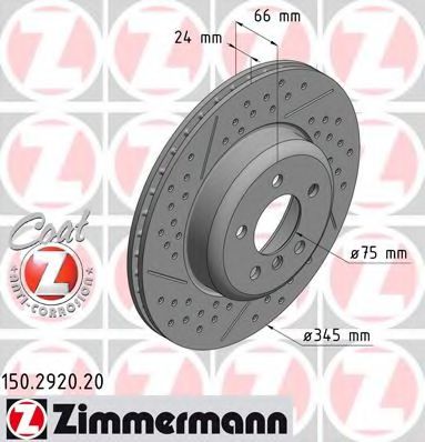 Тормозной диск Otto Zimmermann 150.2920.20