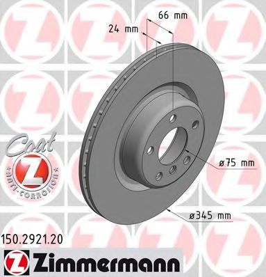 Тормозной диск Otto Zimmermann 150.2921.20