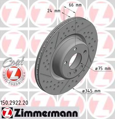 Тормозной диск Otto Zimmermann 150.2922.20