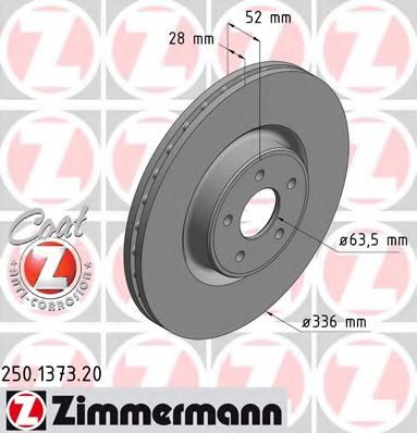 Тормозной диск Otto Zimmermann 250.1373.20