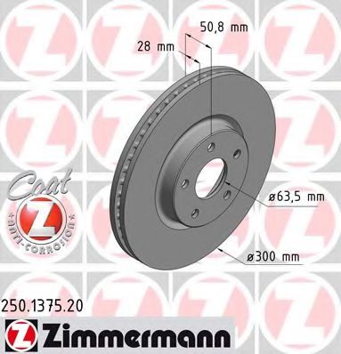 Тормозной диск Otto Zimmermann 250.1375.20