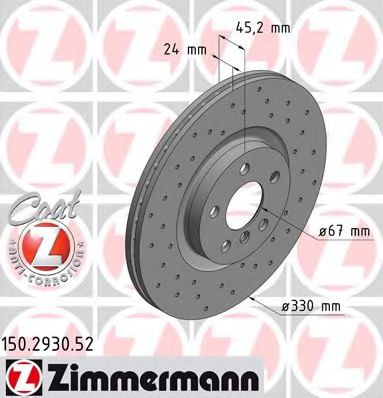 Тормозной диск Otto Zimmermann 150.2930.52