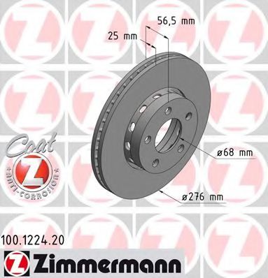 Тормозной диск Otto Zimmermann 100.1224.20