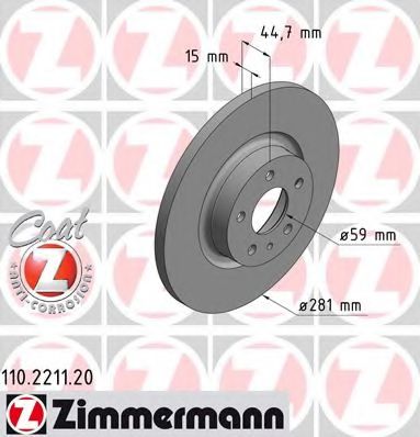 Тормозной диск Otto Zimmermann 110.2211.20