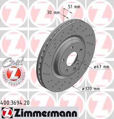 Тормозной диск Otto Zimmermann 400.3694.20
