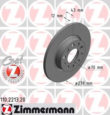 Тормозной диск Otto Zimmermann 110.2213.20