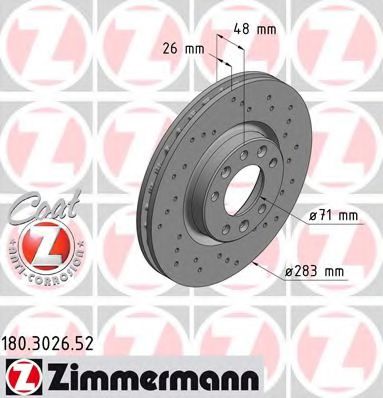 Тормозной диск Otto Zimmermann 180.3026.52