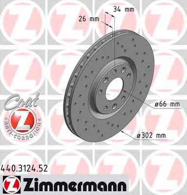 Тормозной диск Otto Zimmermann 440.3124.52
