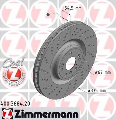 Тормозной диск Otto Zimmermann 400.3684.20