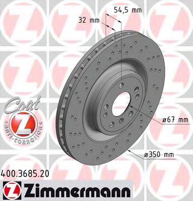 Тормозной диск Otto Zimmermann 400.3685.20