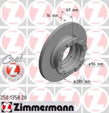 Тормозной диск Otto Zimmermann 250.1358.20
