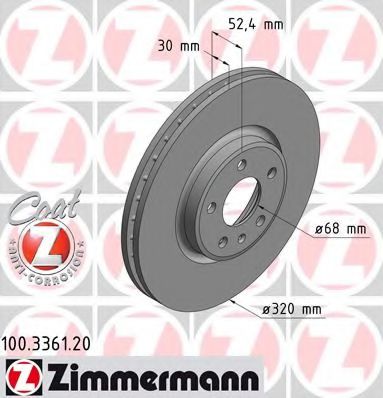 Тормозной диск Otto Zimmermann 100.3361.20