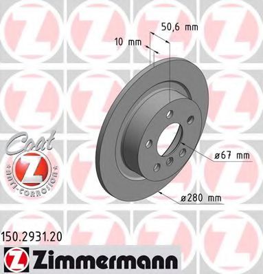 Тормозной диск Otto Zimmermann 150.2931.20