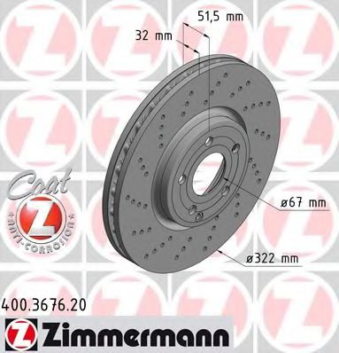 Тормозной диск Otto Zimmermann 400.3676.20