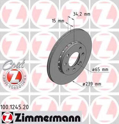 Тормозной диск Otto Zimmermann 100.1245.20
