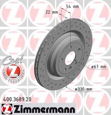 Тормозной диск Otto Zimmermann 400.3689.20