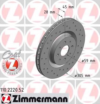 Тормозной диск Otto Zimmermann 110.2220.52
