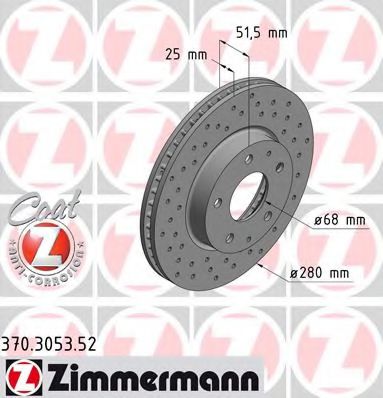 Тормозной диск Otto Zimmermann 370.3053.52